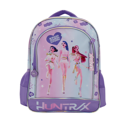 Kpop Demon Hunters Lilac rygsæk med 2 rum + 2 sidelommer, 41 x 37 x 20 cm