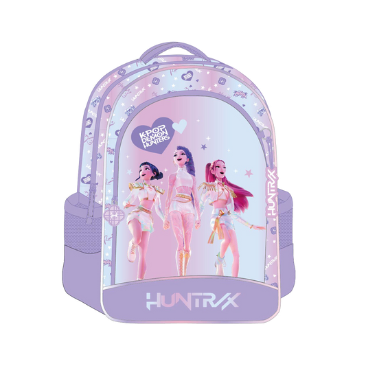 Kpop Demon Hunters Lilac rygsæk med 2 rum + 2 sidelommer, 41 x 37 x 20 cm
