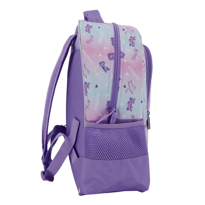 Kpop Demon Hunters Lilac rygsæk med 2 rum + 2 sidelommer, 41 x 37 x 20 cm