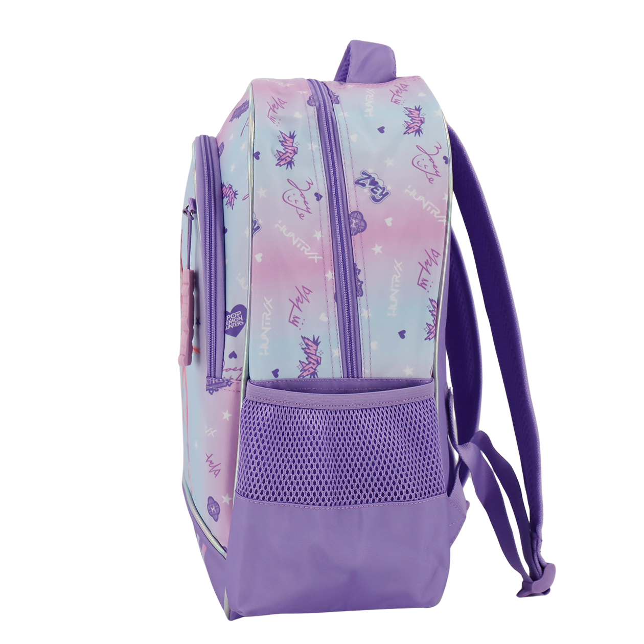 Kpop Demon Hunters Lilac rygsæk med 2 rum + 2 sidelommer, 41 x 37 x 20 cm