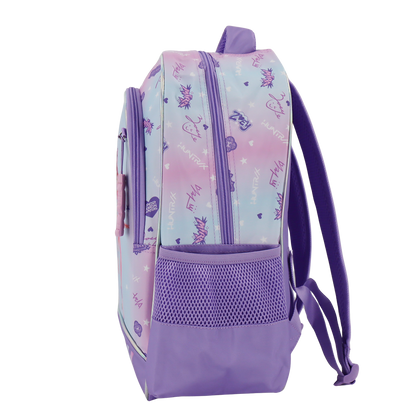 Kpop Demon Hunters Lilac rygsæk med 2 rum + 2 sidelommer, 41 x 37 x 20 cm