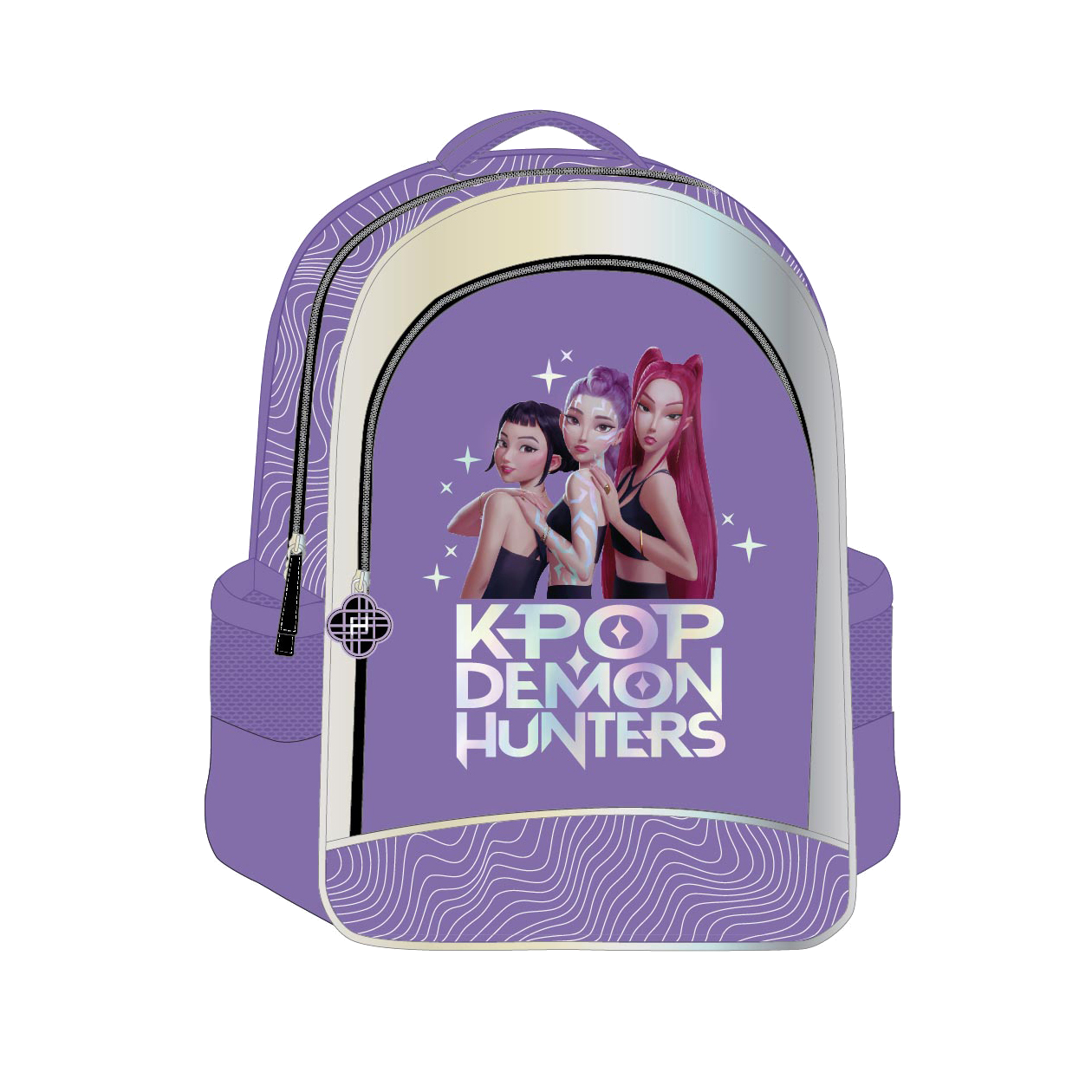 Kpop Demon Hunters Purple backpack with 2 compartments + 2 side pockets, 41 x 37 x 20 cm