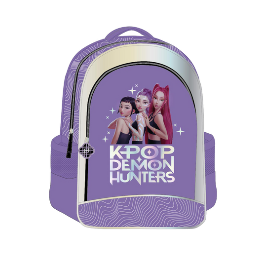 Kpop Demon Hunters Lilla rygsæk med 2 rum + 2 sidelommer, 41 x 37 x 20 cm