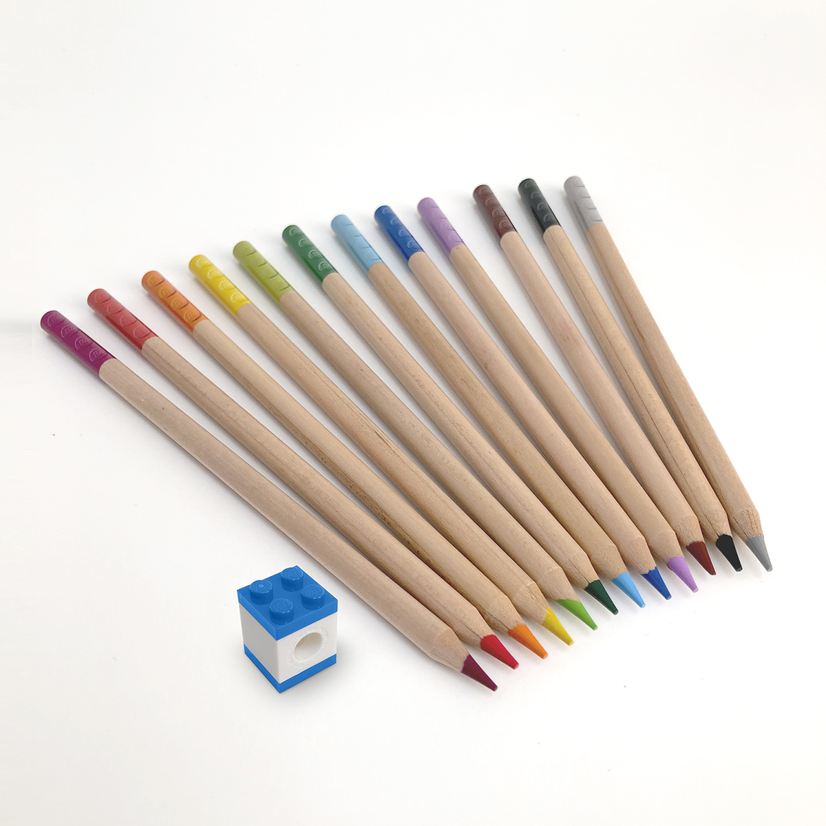 LEGO Stationery 12 Colored Pencils with 2 LEGO Brick Tops