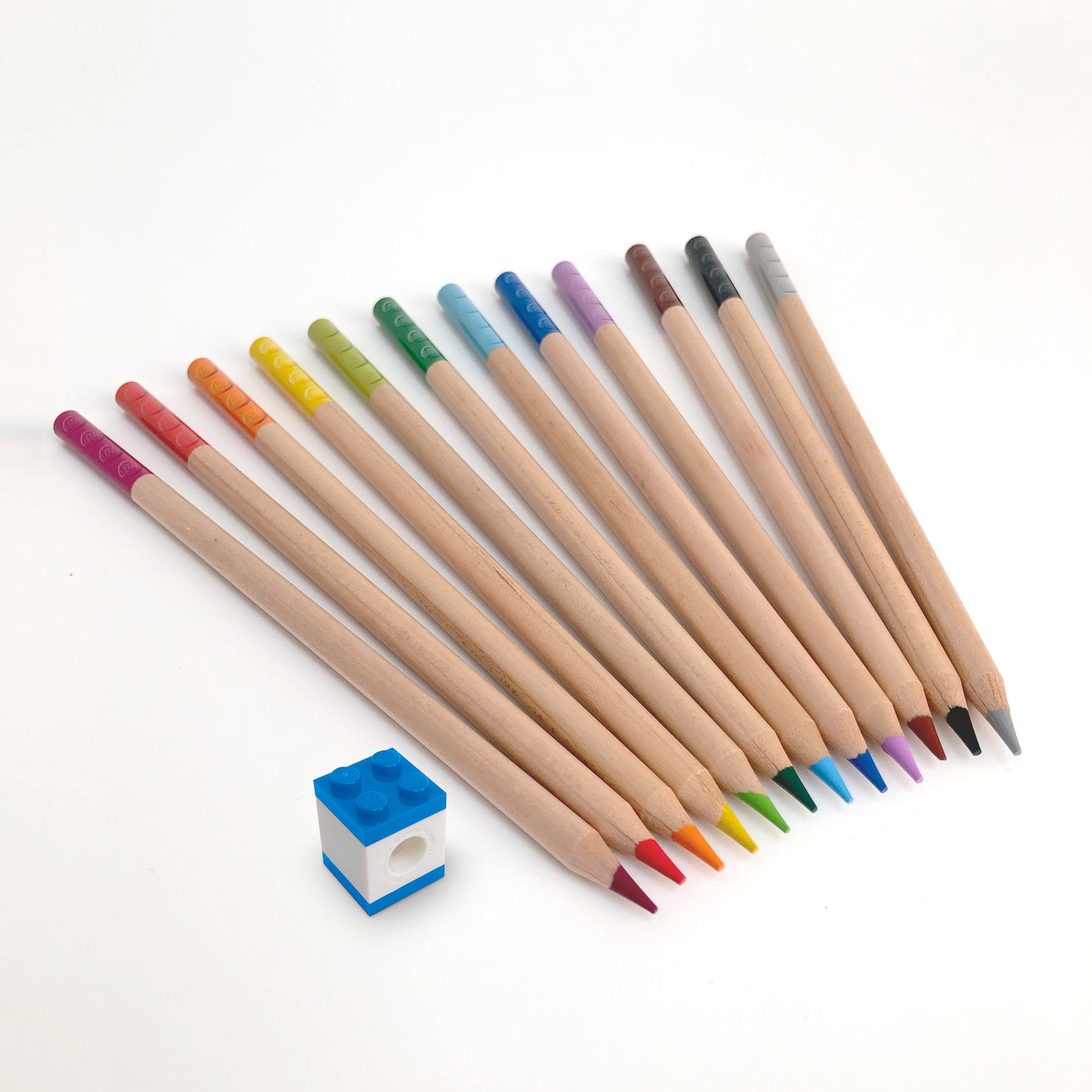 LEGO Stationery 12 Colored Pencils with 2 LEGO Brick Tops