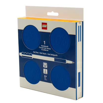 LEGO® Locking Notebook m/Gel Pen (æske) 192p, BLÅ