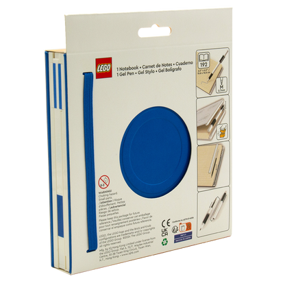 LEGO® Locking Notebook m/Gel Pen (æske) 192p, BLÅ