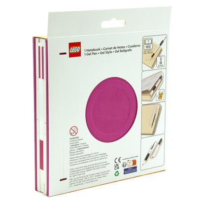 LEGO® Locking Notebook m/Gel Pen (æske)192p, VIOLET