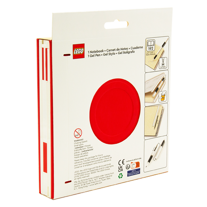 LEGO® Locking Notebook m/Gel Pen (æske), 192p, RØD