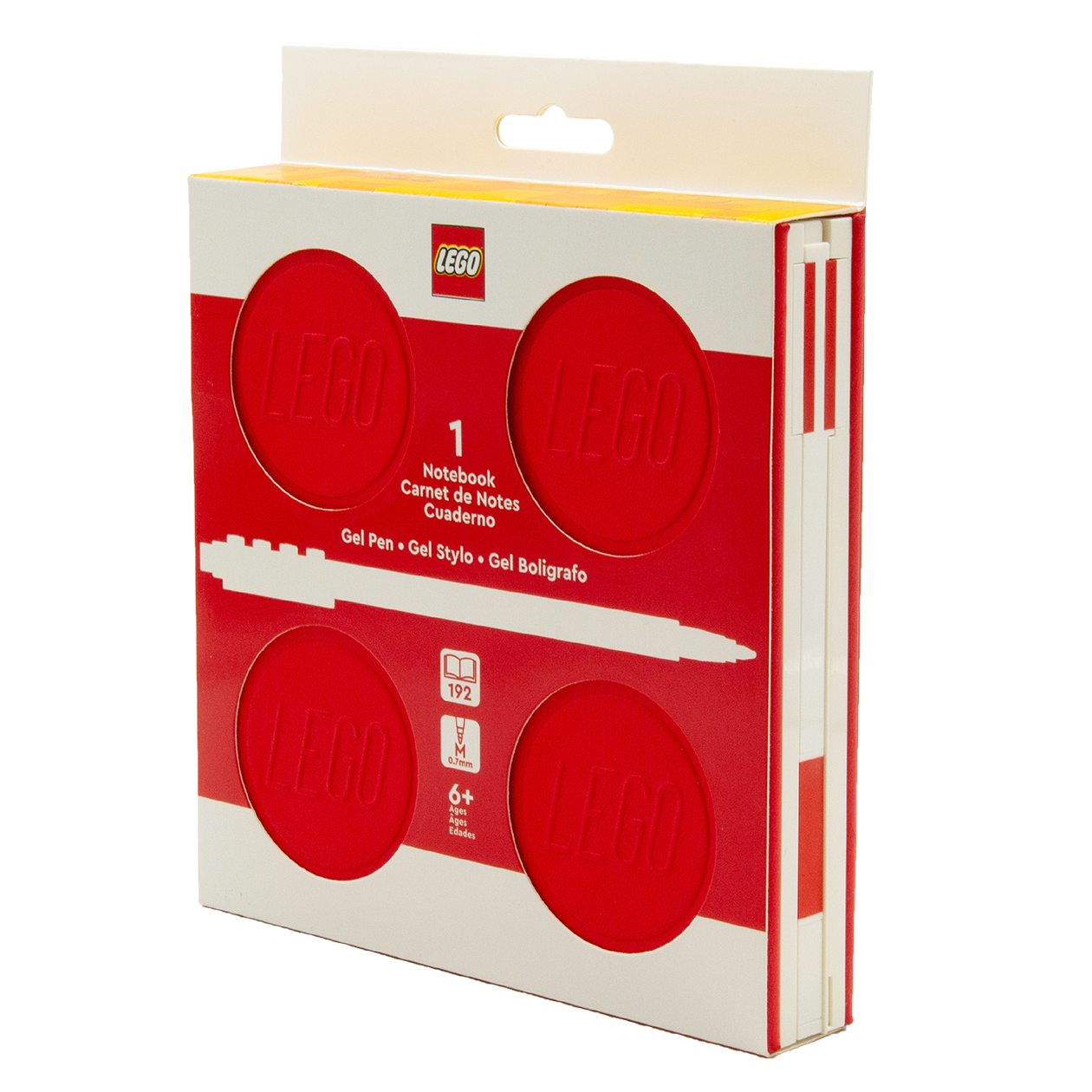 LEGO® Locking Notebook m/Gel Pen (æske), 192p, RØD