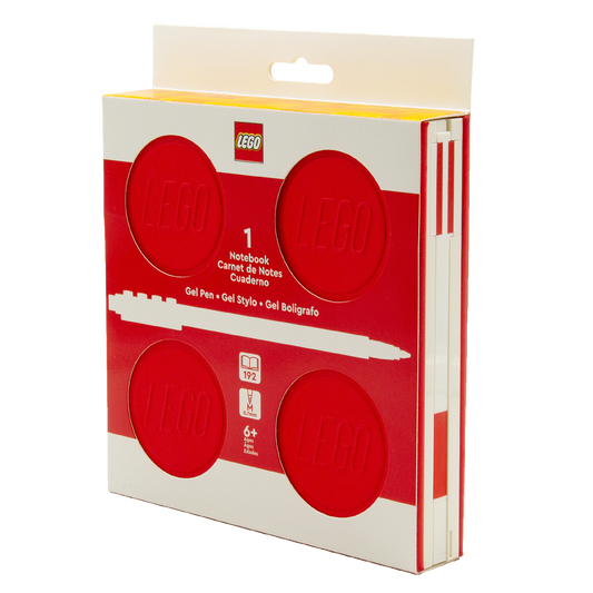 LEGO® Locking Notebook w/Gel Pen (box), 192p, RED