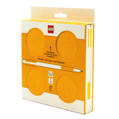 LEGO® Locking Notebook m/Gel Pen (æske) 192p GUL