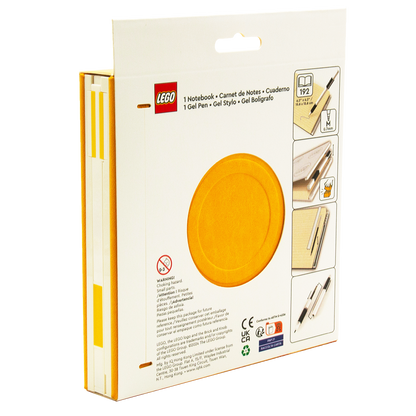 LEGO® Locking Notebook m/Gel Pen (æske) 192p GUL