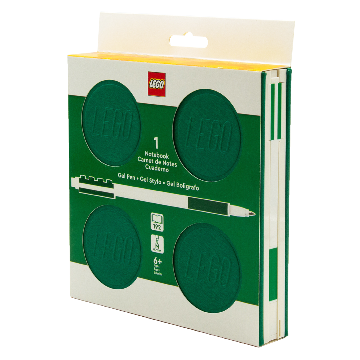 LEGO® Locking Notebook m/Gel Pen (æske) 192p, GRØN