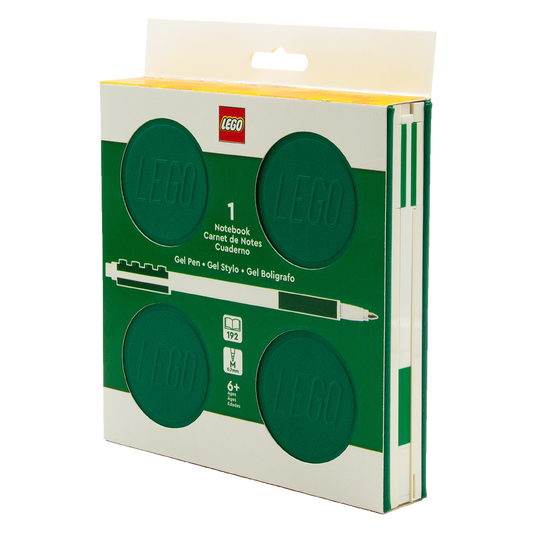 LEGO® Locking Notebook w/Gel Pen (box) 192p, GREEN