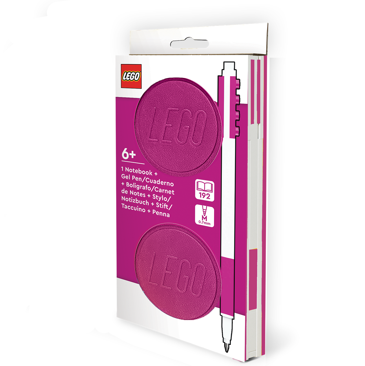 LEGO® Locking Notebook 1x2 Brick Design w/Gel Pen 192p, VIOLET