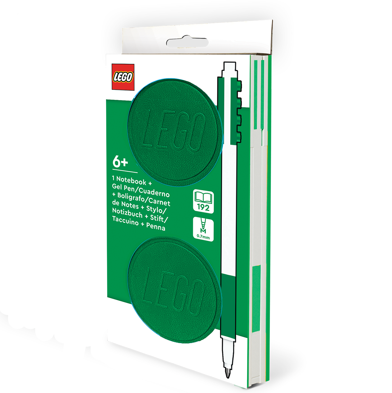 LEGO® Locking Notebook 1x2 Brick Design w/Gel Pen 192p, GREEN