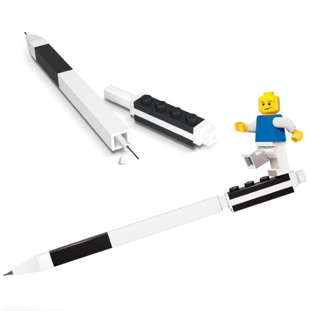 LEGO box med mekanisk pen & mini figur