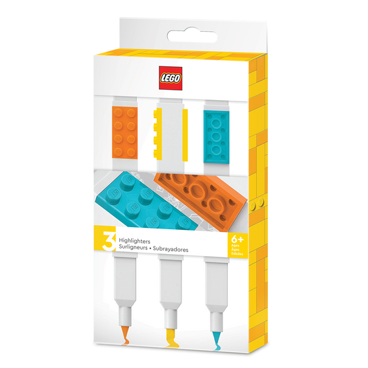 LEGO highlighters, 3 pcs. orange, yellow and turquoise in box