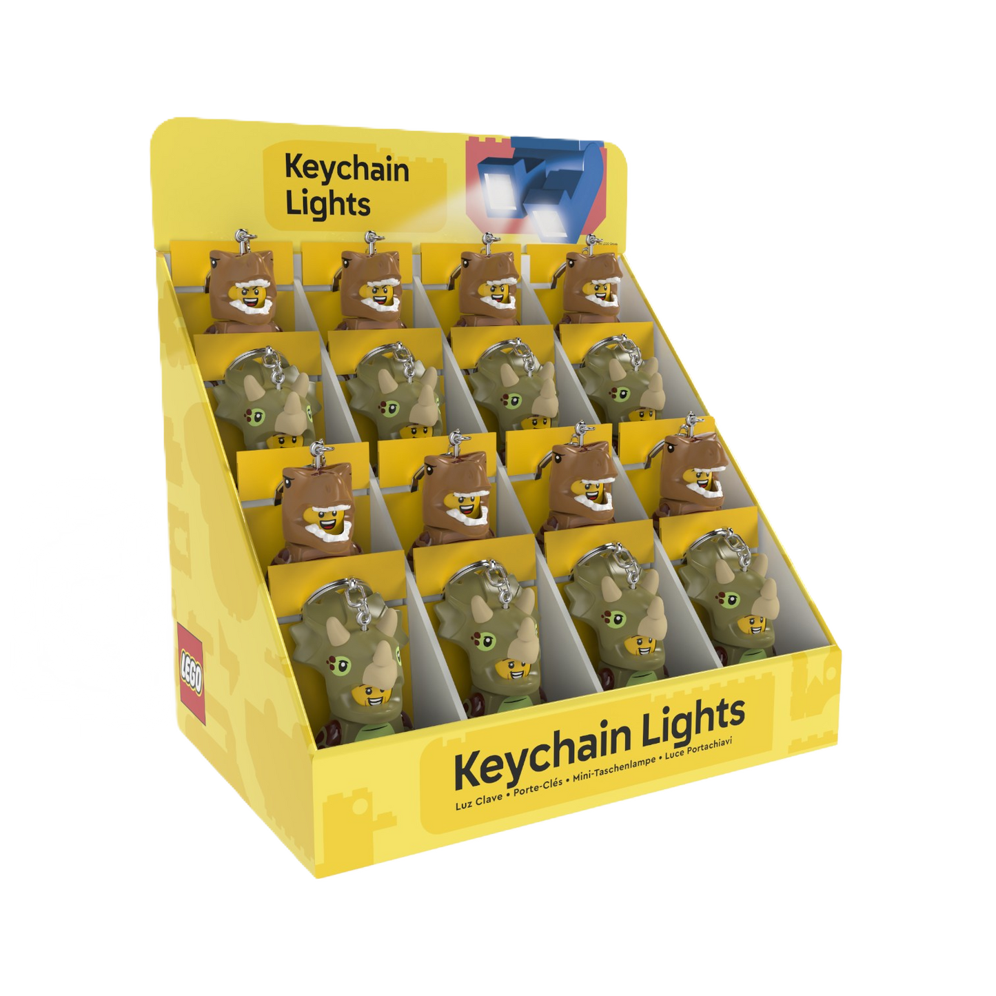 LEGO® ICONIC Dino &amp; Dragon Keyring LED light CDU 16 pcs 2 designs CDU