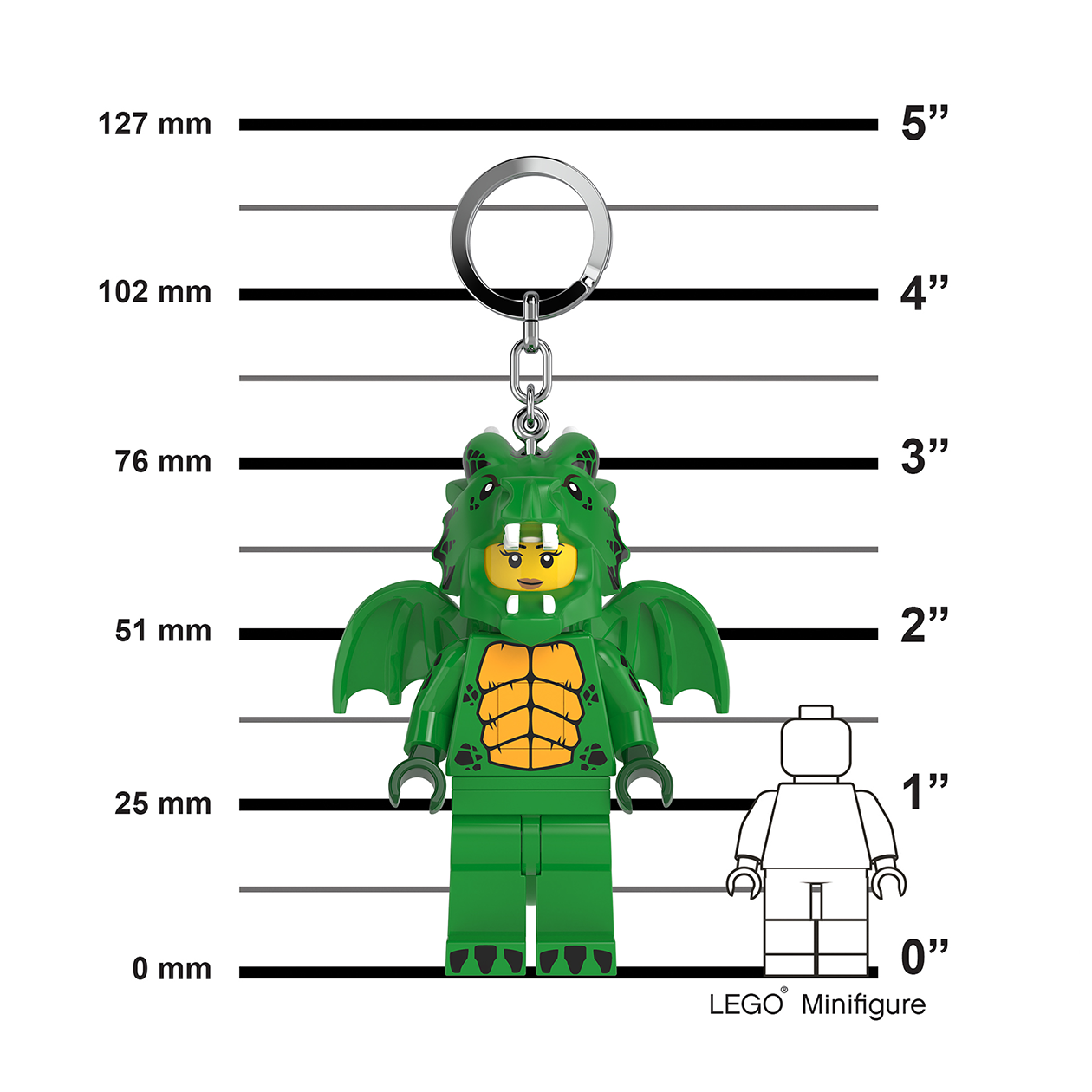 LEGO® Minifigures™Keychain Light Green Dragon Girl