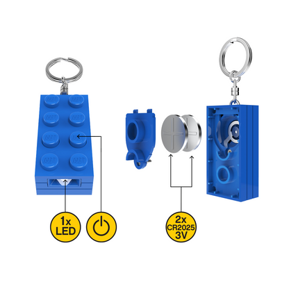 LEGO® Minifigurines™ Keychain Light 2x4 Brick Blue