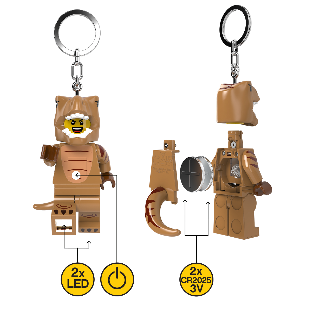 LEGO® Minifigurines™ Nyckelring Lätt T-Rex kostymfläkt