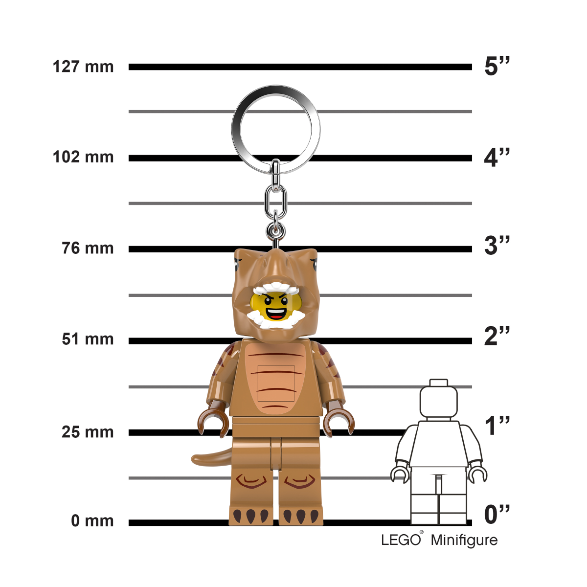 LEGO® Minifigurines™ Nyckelring Lätt T-Rex kostymfläkt