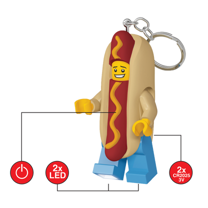 LEGO Hotdogmand LED Nøglering