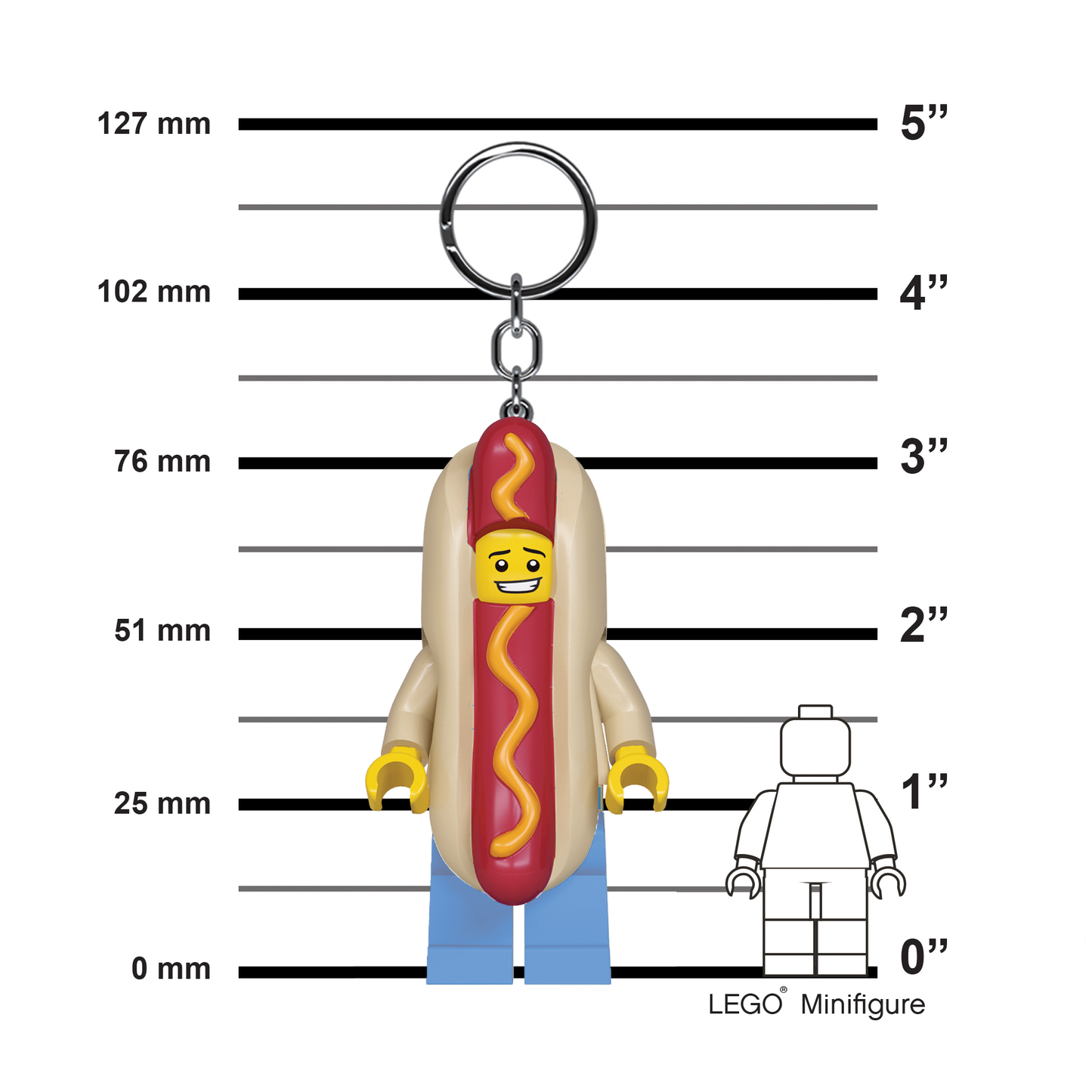 LEGO Hotdogmand LED Nøglering