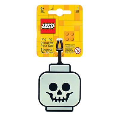 LEGO® Bag Tag/Bagagetag, Skeleton Face Glow in the Dark