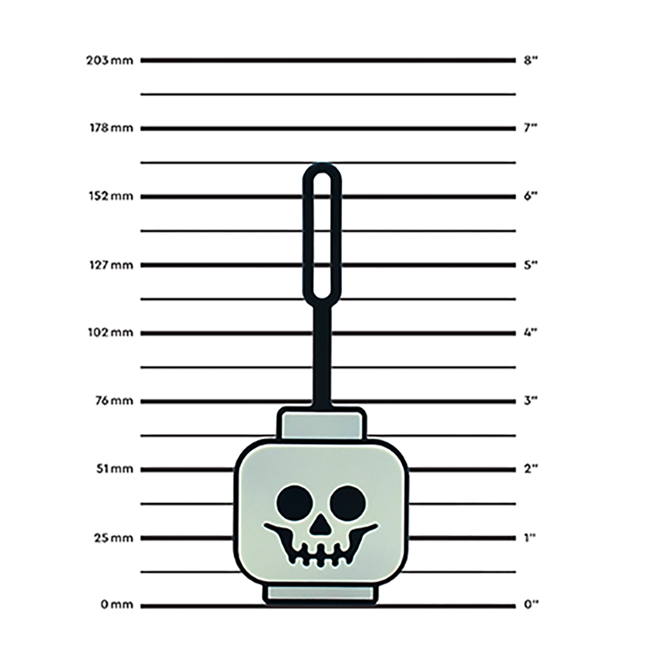 LEGO® Bag Tag/Bagagetag, Skeleton Face Glow in the Dark