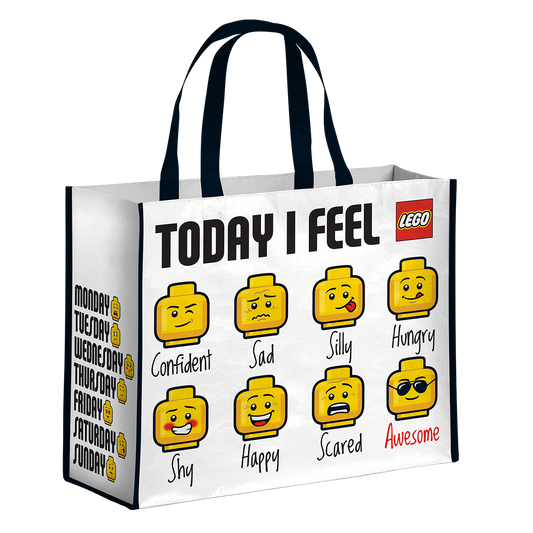 LEGO® Shoppingnet, hvid – "Today I feel", 40×45 cm