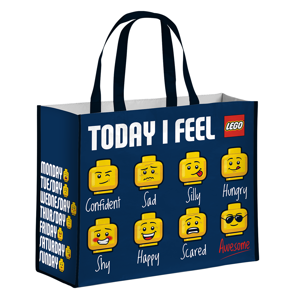 LEGO® Shoppingnet, blå – "Today I feel", 40×45 cm