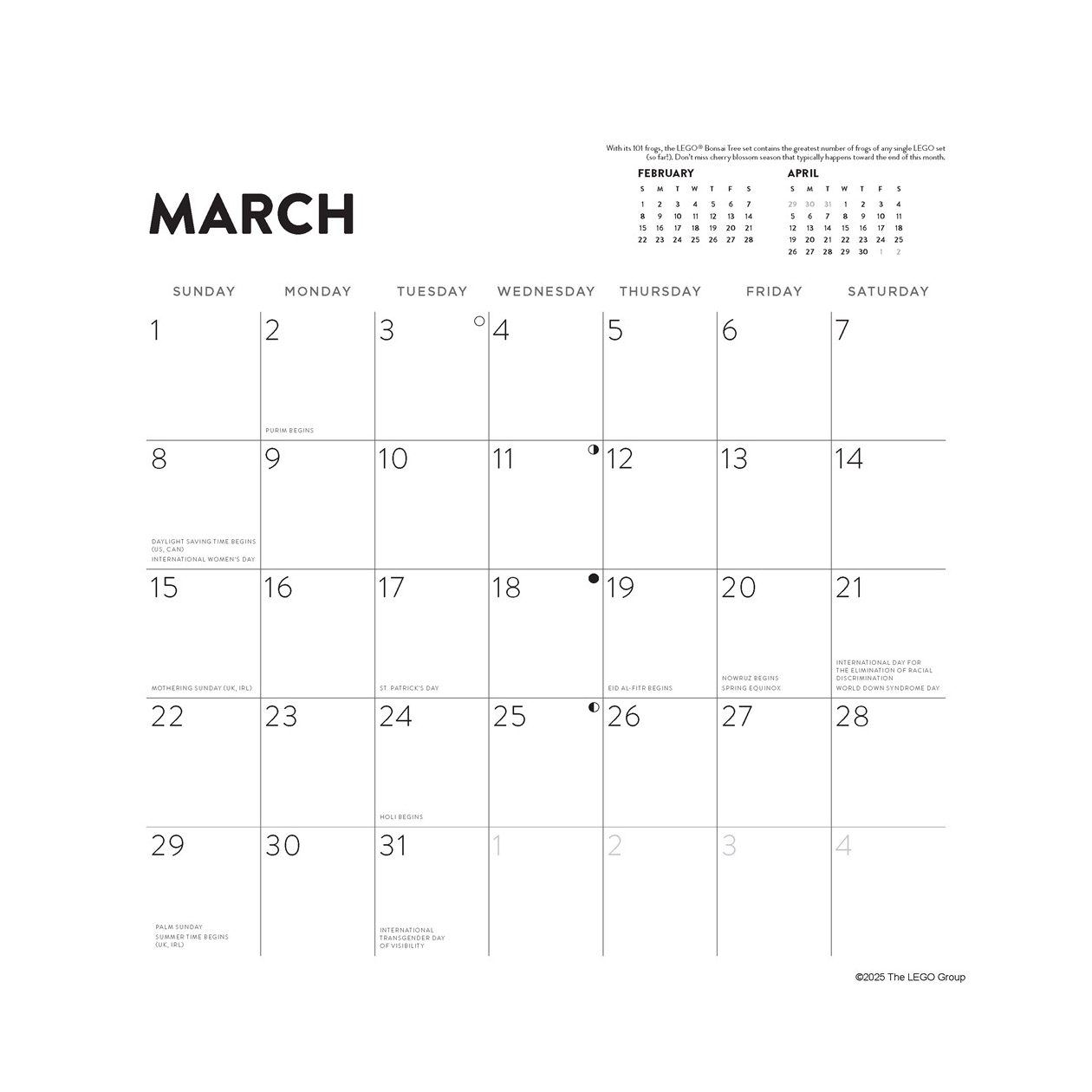 LEGO®Vægkalender 2026 - Botaniske Blomster