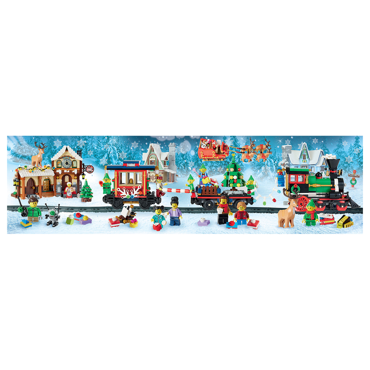 LEGO® Puzzle Christmas train 4 x 100 pieces