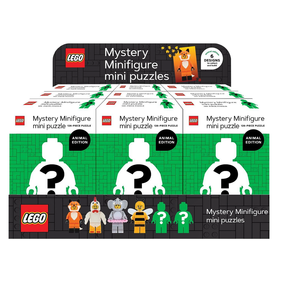 LEGO® Mystery Minifigure Puzzles Animal edition, 6x2 pcs. Green