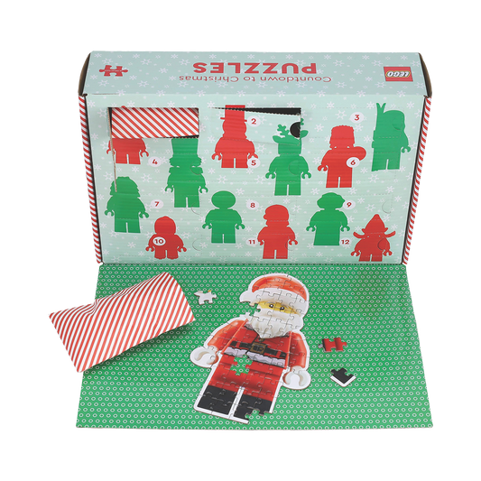 LEGO® Nedtælling til Jul Puslespil: 12 Dage med Minifigur Advent Puslespil - 12x48 brikker
