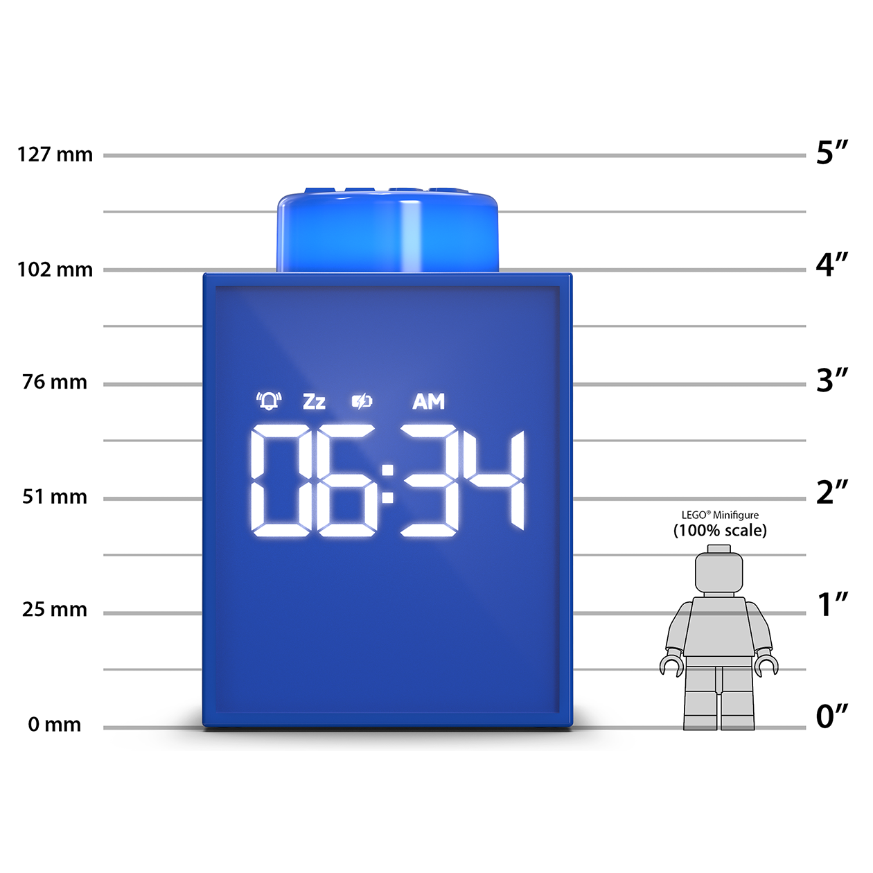 LEGO® TIME Vækkeur 1x1 Klods BLÅ