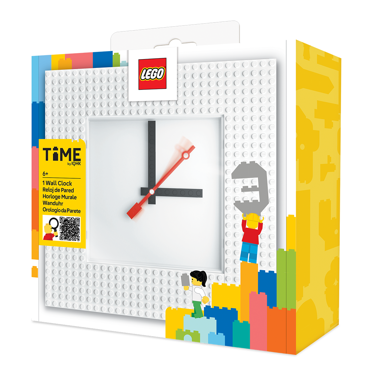 LEGO® Wall Clock MOC (My Own Creation) White, 24.1 x 24.1 x 4.3 cm