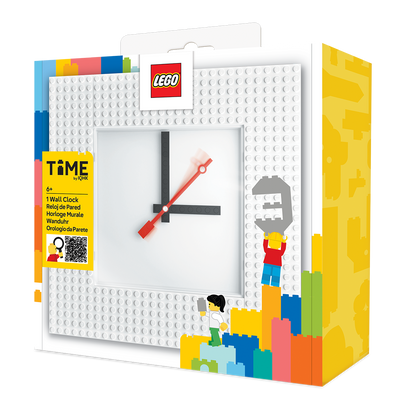 LEGO® Wall Clock MOC (My Own Creation) White, 24.1 x 24.1 x 4.3 cm