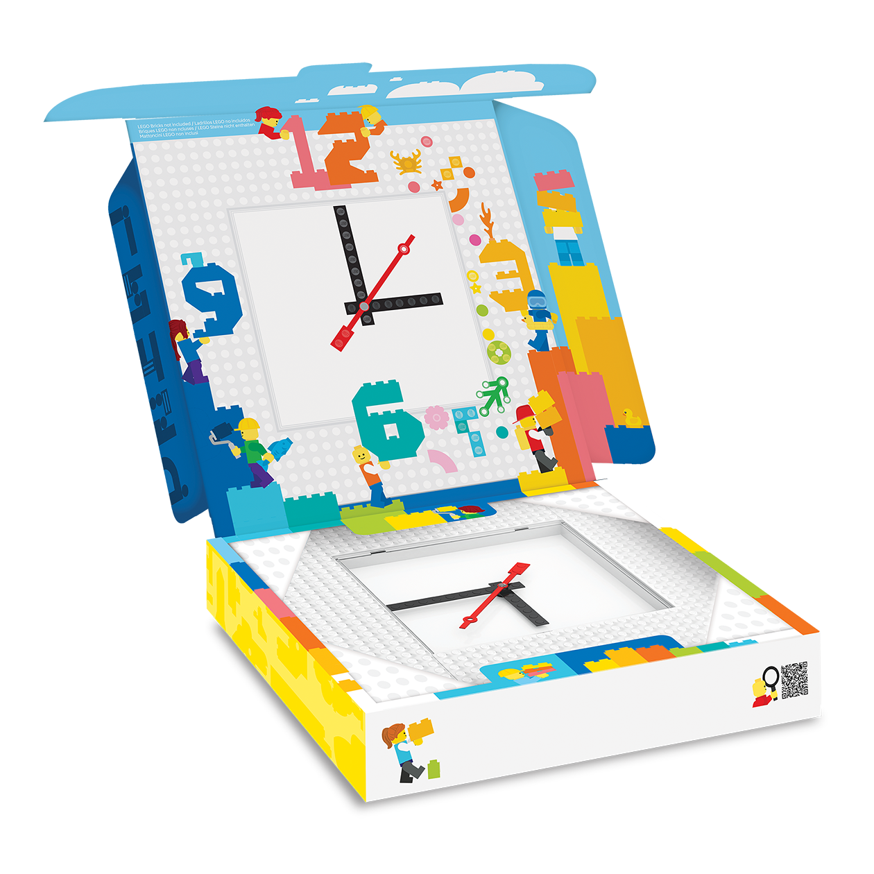 LEGO® Wall Clock MOC (My Own Creation) White, 24.1 x 24.1 x 4.3 cm