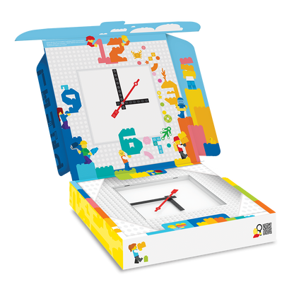 LEGO® Wall Clock MOC (My Own Creation) White, 24.1 x 24.1 x 4.3 cm