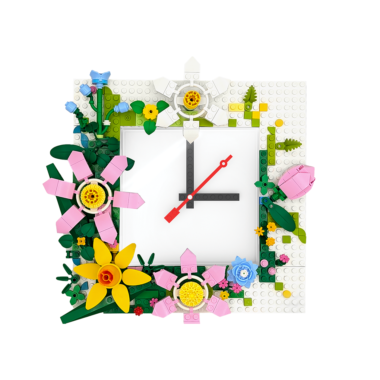 LEGO® Wall Clock MOC (My Own Creation) White, 24.1 x 24.1 x 4.3 cm
