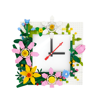 LEGO® Wall Clock MOC (My Own Creation) White, 24.1 x 24.1 x 4.3 cm