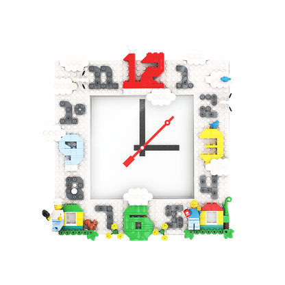 LEGO® Wall Clock MOC (My Own Creation) White, 24.1 x 24.1 x 4.3 cm