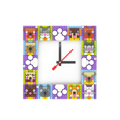 LEGO® Wall Clock MOC (My Own Creation) White, 24.1 x 24.1 x 4.3 cm