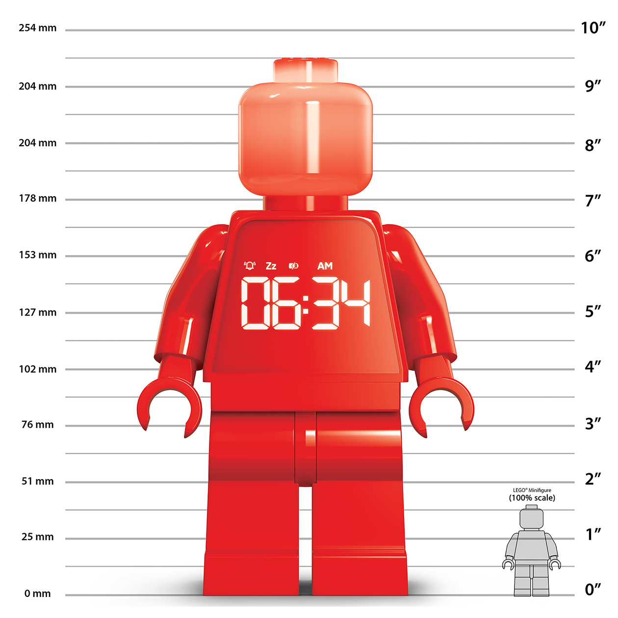 LEGO® TIME Vækkeur Minifigur RØD
