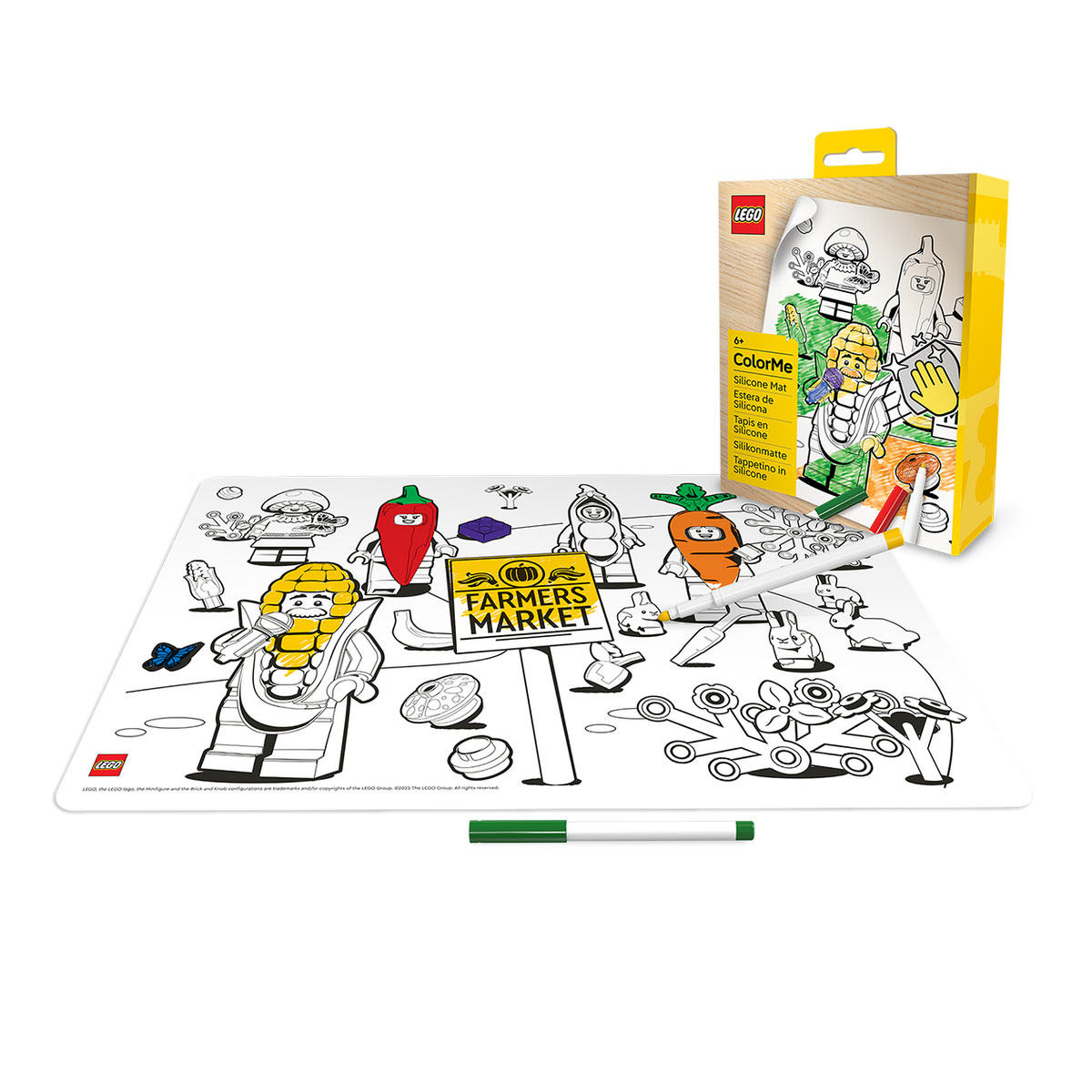 LEGO® Minifigurer Farvelægnings Silikone Måtte - Landmandens marked