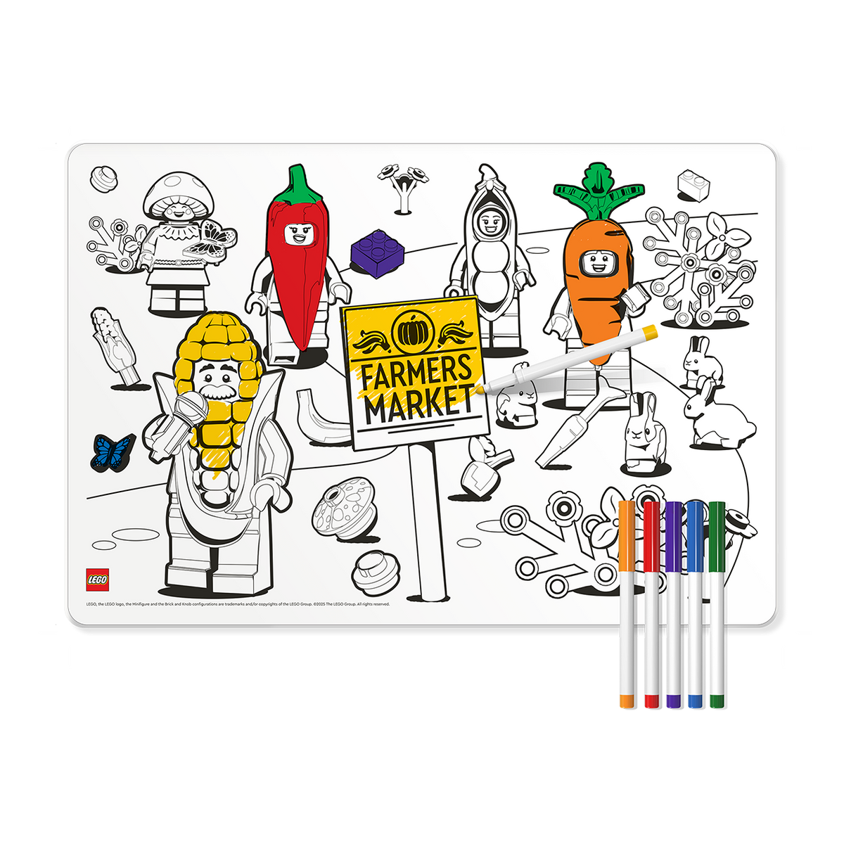 LEGO® Minifigurer Farvelægnings Silikone Måtte - Landmandens marked